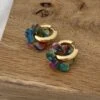 Stella boucles d'oreilles femme en acier inoxydable doré fleurs multi couleurs tendance séléction bijoux femme jolie demoiselle
