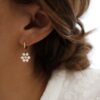 Boucles d'oreilles Céleste bijou femme acier inoxydable doré créoles et fleurs perles d'eau douce séléction jolie demoiselle