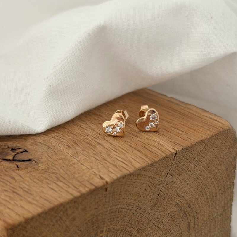 boucles d'oreilles coeur gilia bijou pour femme en plaqué or 3 microns 18 carats et oxydes de zirconium