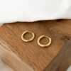 Paire de boucles d'oreilles type créoles pour femme, minimaliste et simple, au fini lisse.
