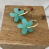 Boucles d'oreilles Zara en acier inoxydable doré bijou coloré turquoise et créoles lisses séléction bijoux femme jolie demoiselle