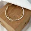 Bracelet jaya acier inoxydable doré pour femme perles d'eau douce double ranges collection jolie demoiselle