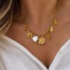 Collier kora acier inoxydable doré et pampilles tendance collection été femme jolie demoiselle