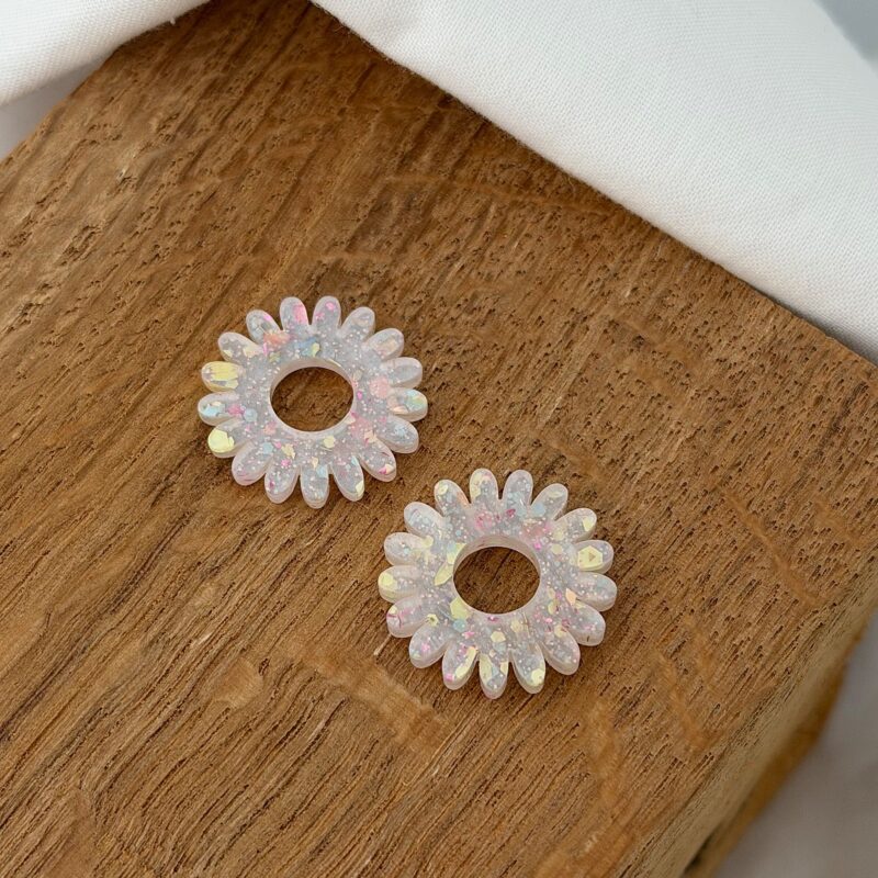 Fleurs océane à paillettes bijou pour boucles d'oreilles interchangeables collection jolie demoiselle