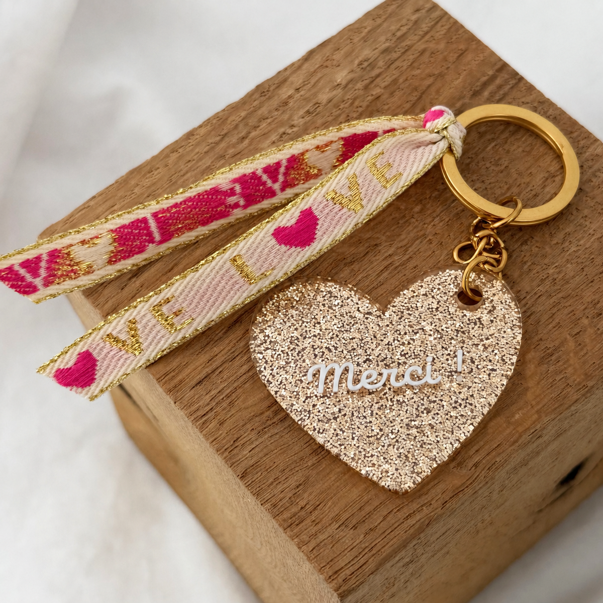 Porte clé merci accessoires femme coloré été bijoux jolie demoiselle